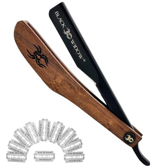 Black Widow Straight Razor for Barbers