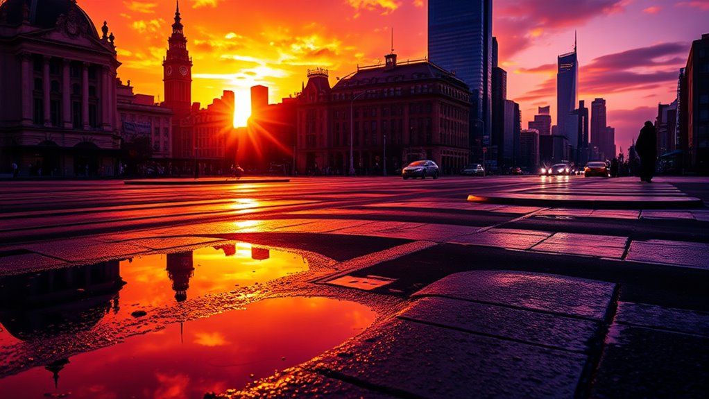 blending golden blue lighting