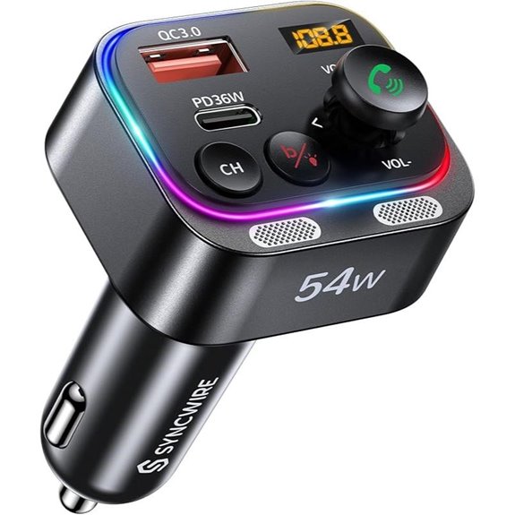 Syncwire Bluetooth 5.4 FM Transmitter Car Adapter