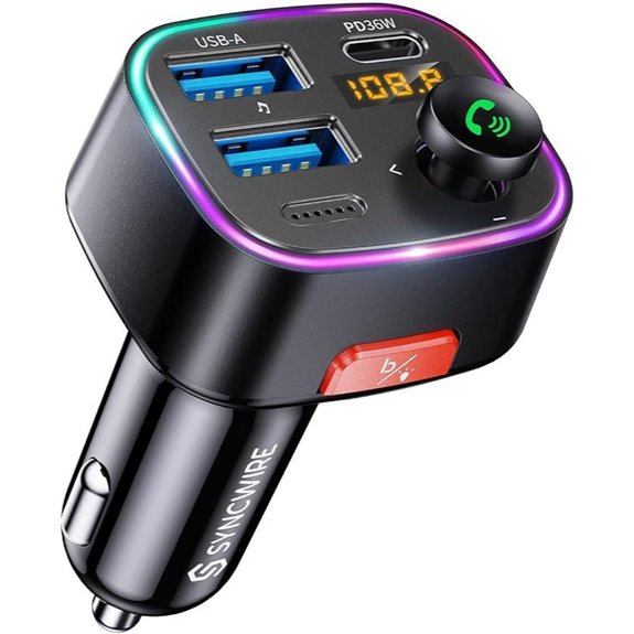 Syncwire Bluetooth FM Transmitter with Fast Charging