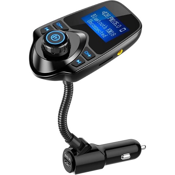 Nulaxy Bluetooth FM Transmitter with Display and Charger