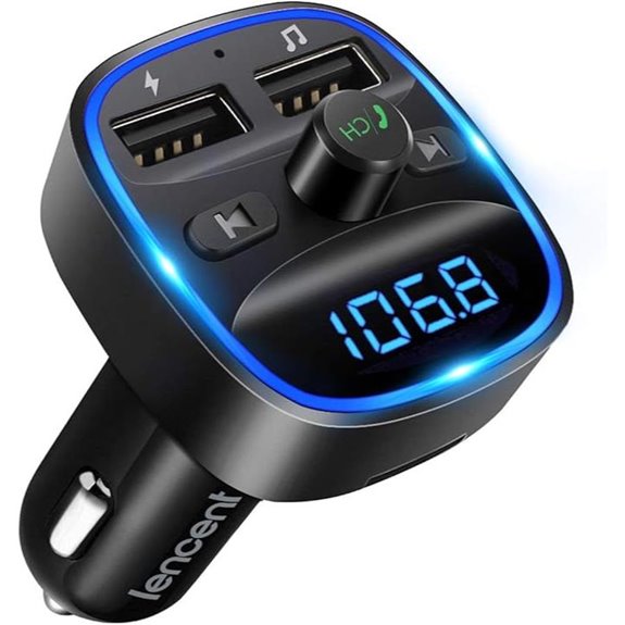 LENCENT Bluetooth FM Transmitter with Dual USB Chargers