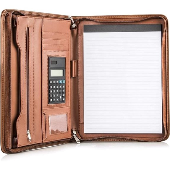 Cossini Business Portfolio with Tablet Sleeve and Solar Calculator
