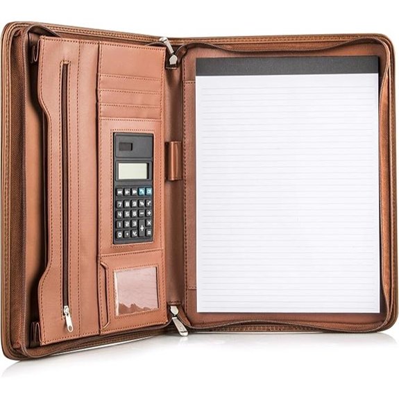Cossini Business Portfolio with Tablet Sleeve and Solar Calculator