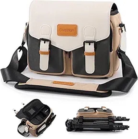 Cwatcun Camera Shoulder Bag for DSLR and Mirrorless