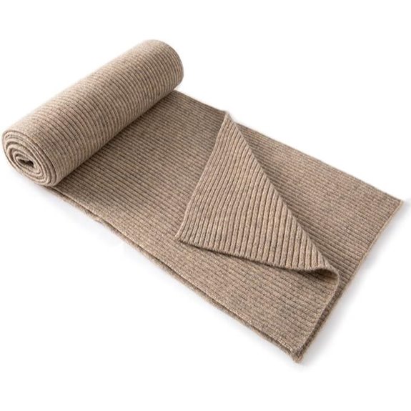 Lallier Cashmere Wool Ribbed Winter Scarf for Men & Women