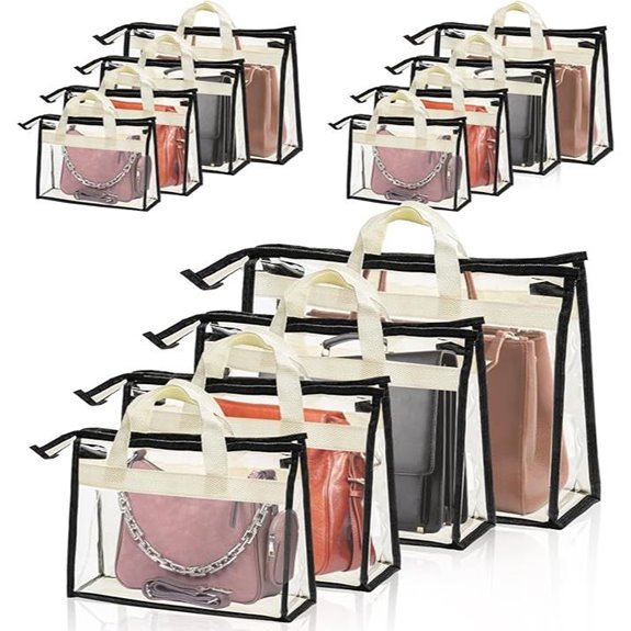 Peohud 12 Pack Clear Handbag Dust Cover Organizer