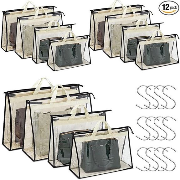 Interesse 12-Pack Clear Handbag Storage Bags