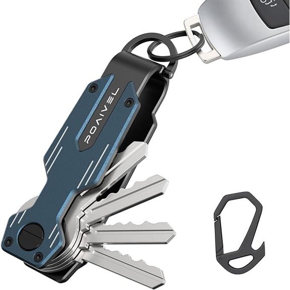 Key Organizer with Pocket Clip & Carabiner