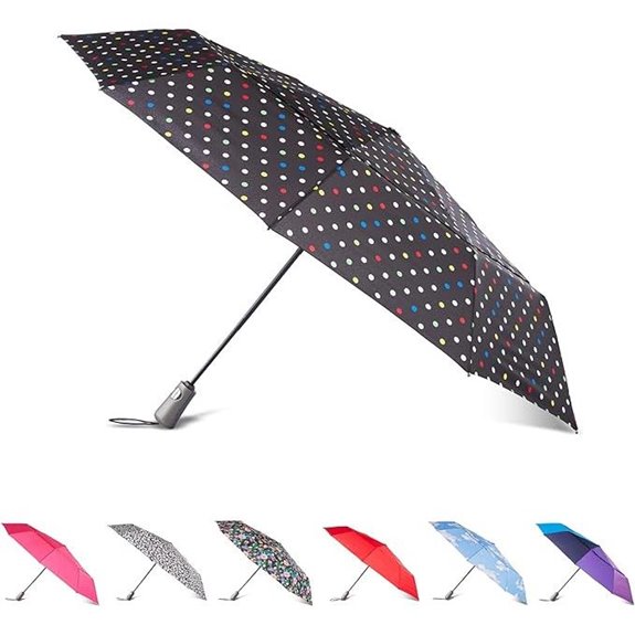 Totes Auto Open Windproof Compact Umbrella with UV