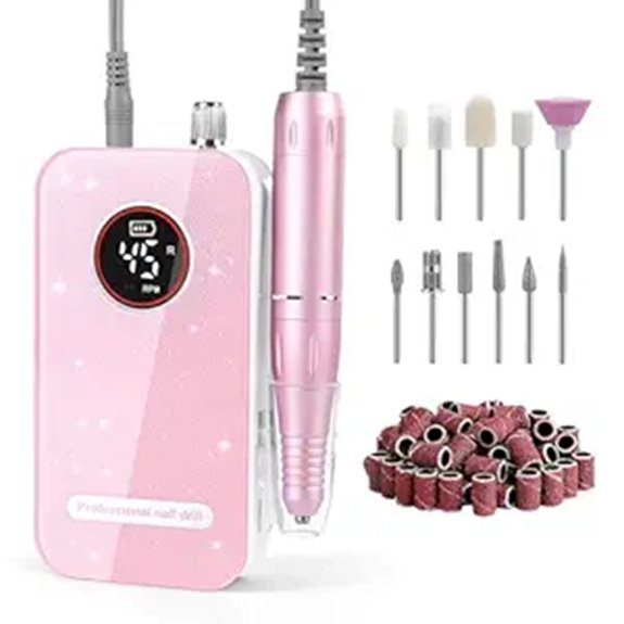 Professional Nail Drill Kit with 11 Bits & Sanding Bands