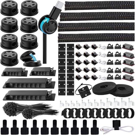 ELII 328Pcs Cable Management Kit with Accessories