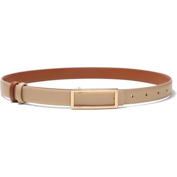 Reversible Leather Women's Belt for Jeans and Dresses