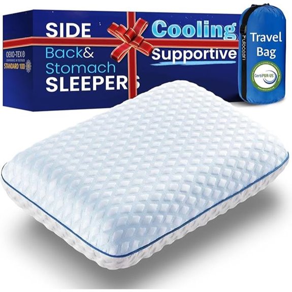 Cooling Gel Memory Foam Pillow for Sleep and Travel