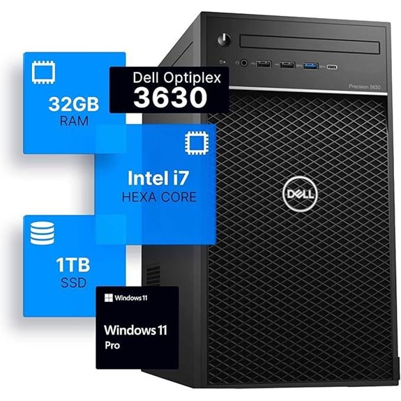 Dell Precision 3630 Desktop PC Intel i7 32GB RAM 1TB SSD