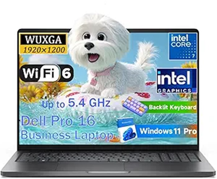Dell Pro 16 Business Laptop with Core i7 and SSD