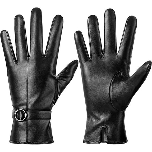 Dsane Women's Leather Touchscreen Winter Gloves