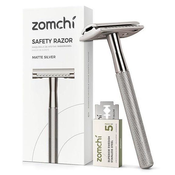 ZOMCHI Double Edge Safety Razor with 5 Blades