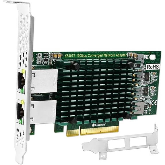 PCIe X8 to Dual 10GbE RJ45 Network Adapter