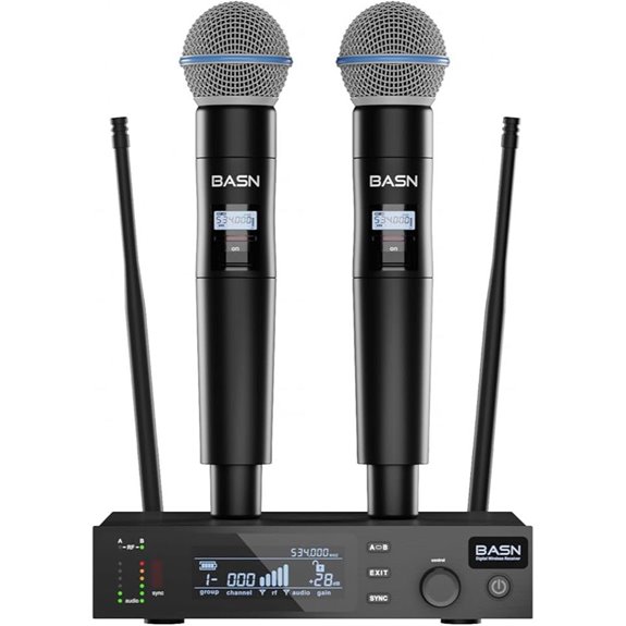 BASN UHF Dual Channel Wireless Microphone System