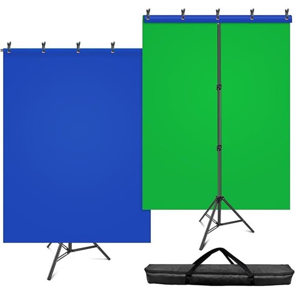 HEMMOTOP 2-in-1 Green/Blue Screen Backdrop Kit