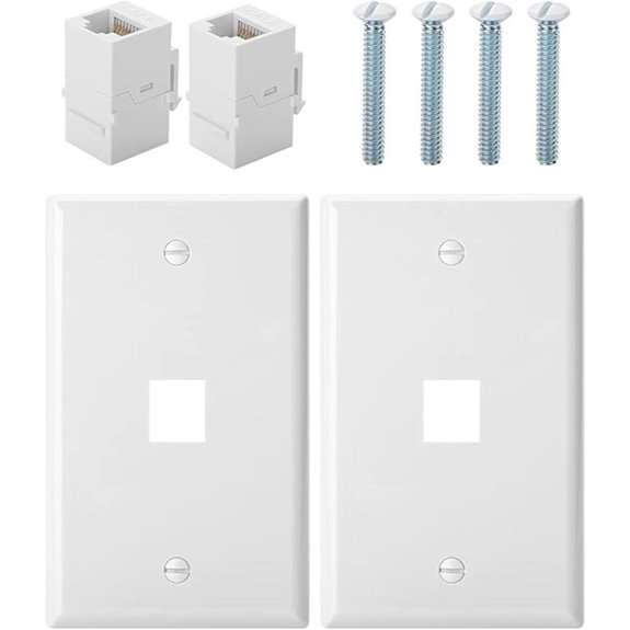 Bates 1-Port Ethernet Wall Plate 2-Pack
