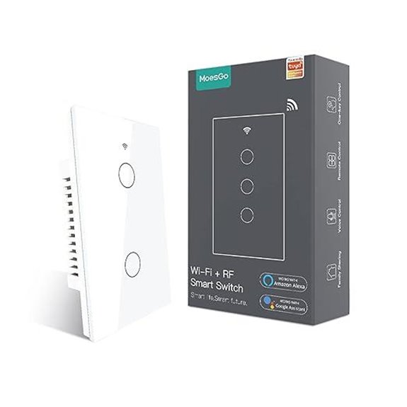 MoesGo WiFi Smart Wall Switch 2-Gang Alexa Compatible