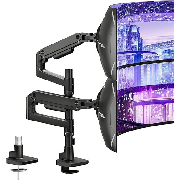 ARES WING Dual Monitor Arm Mount for 17-49 Inch Monitors