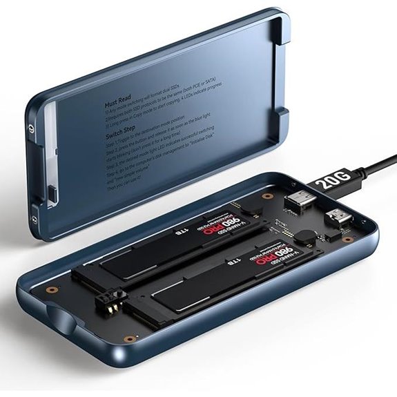 Dual Bay NVMe SSD Enclosure with Raid & Cloning