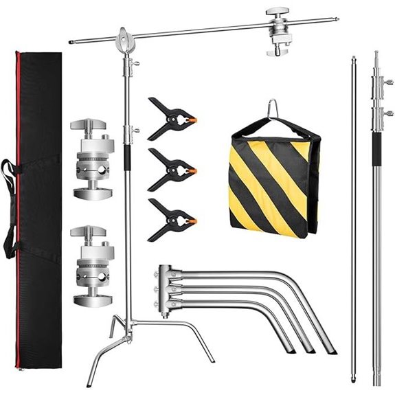 Heavy Duty C-Stand with Boom Arm for Photography