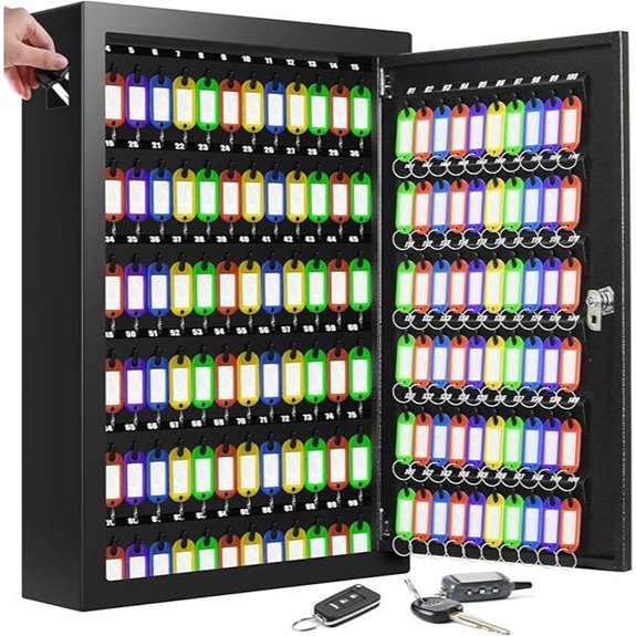 Heavy Duty Wall Mount Key Lock Box with Labels