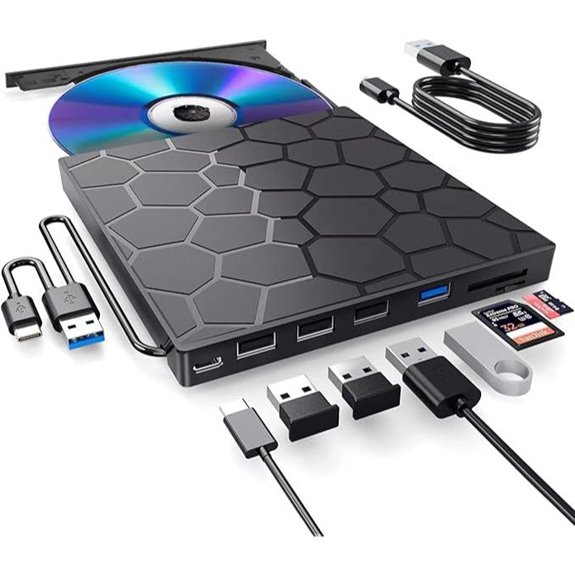8-in-1 External USB 3.0 CD/DVD Drive for Laptops