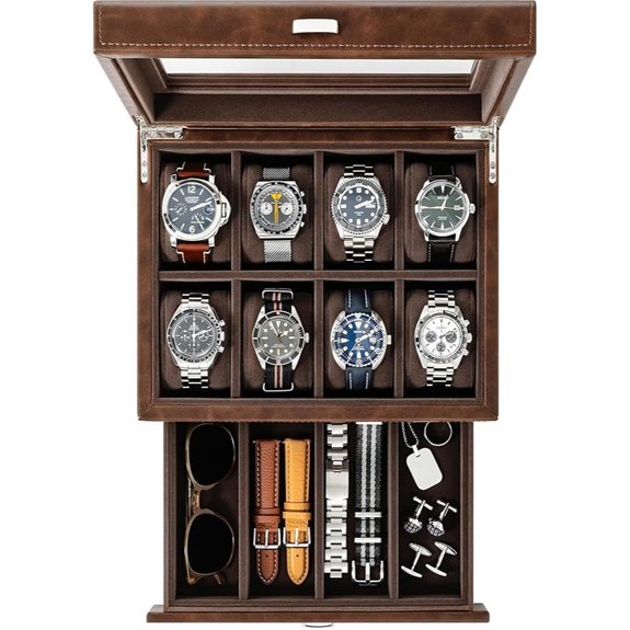 TAWBURY 8 Slot Watch Box with Storage Drawer