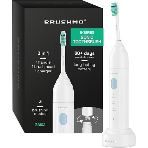 Brushmo e-Series Electric Sonic Toothbrush with 3 Modes