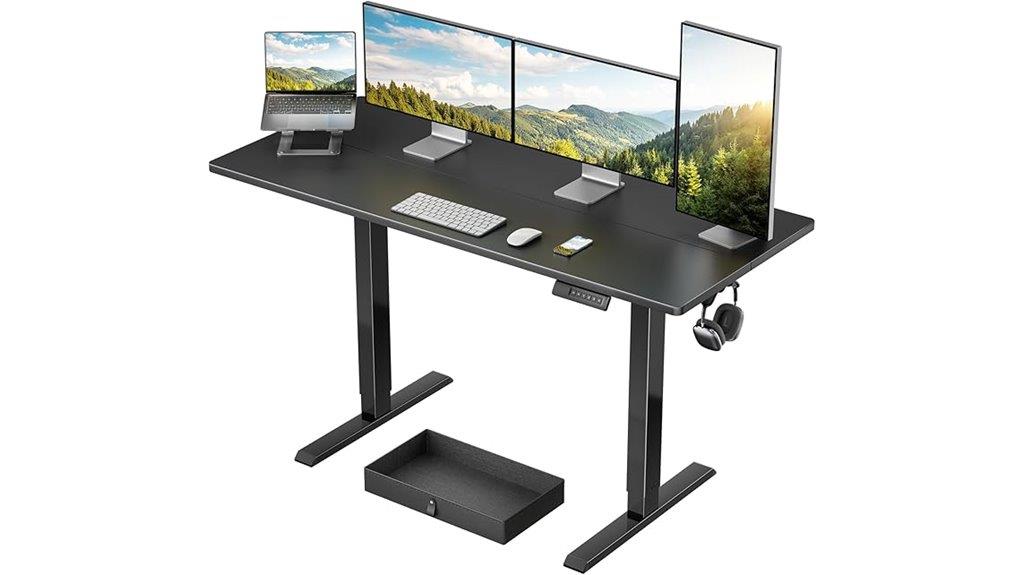 electric standing desk with storage