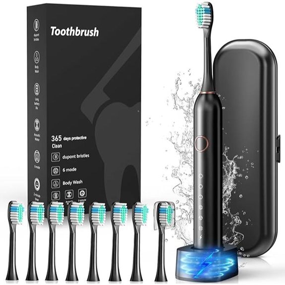 Electric Toothbrush with 8 Brush Heads and Travel Case