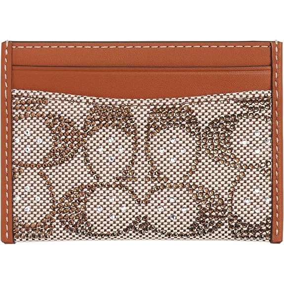 elegant crystal jacquard card case