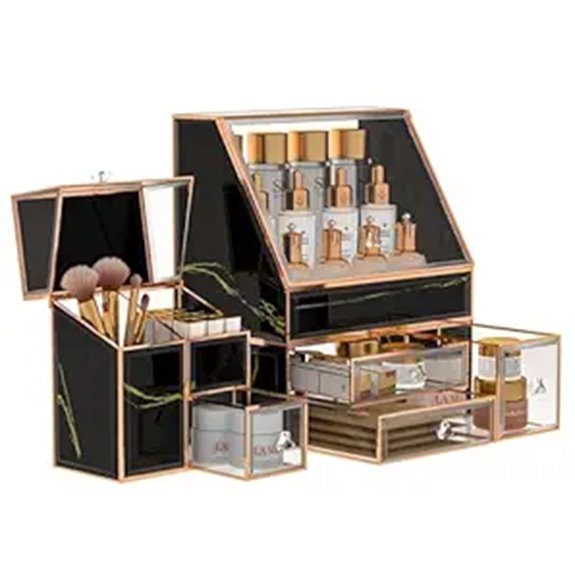 Glass Makeup Organizer for Skincare and Perfume