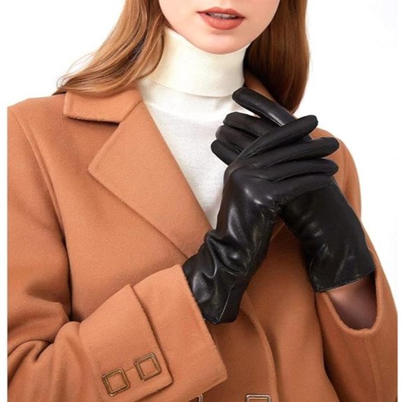 ZLUXURQ Italian Leather Gloves for Women