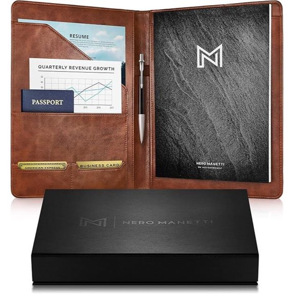 Leather Portfolio Notebook for Business Professionals