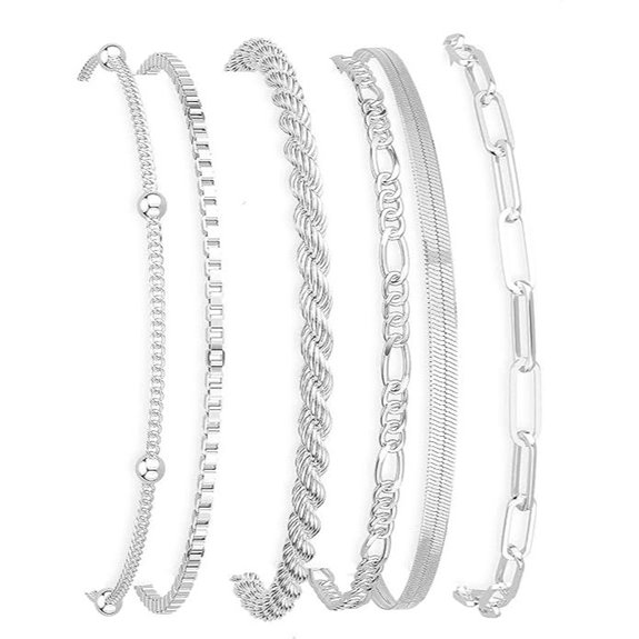 Dainty Silver Plated Bracelets for Women