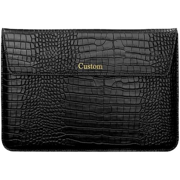 Custom Laptop Sleeve for MacBook HP Dell Embossed Leather