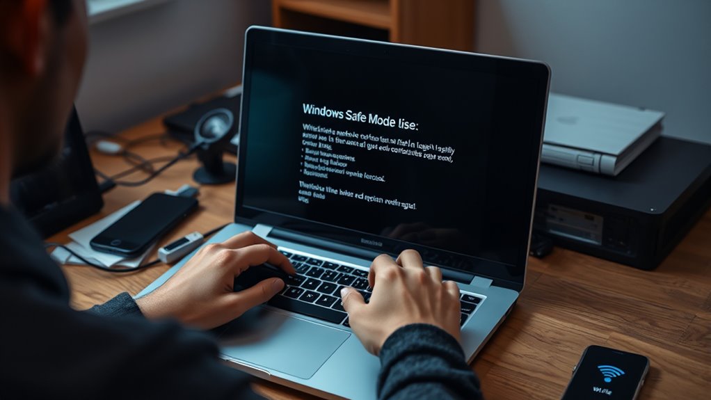 enter safe mode disconnect internet