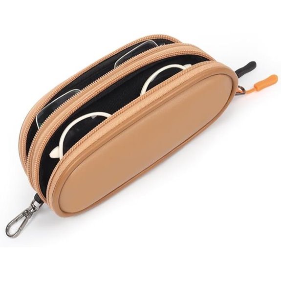 Double Eyeglasses Case with Keychain Clip