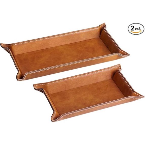 Navaris Faux Leather Valet Tray Set of 2