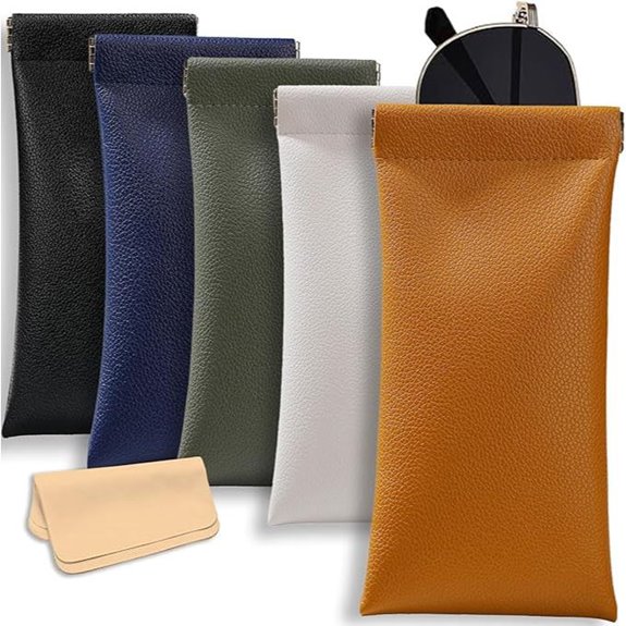 Soft Leather Eyeglass & Sunglasses Cases (5 Pack)