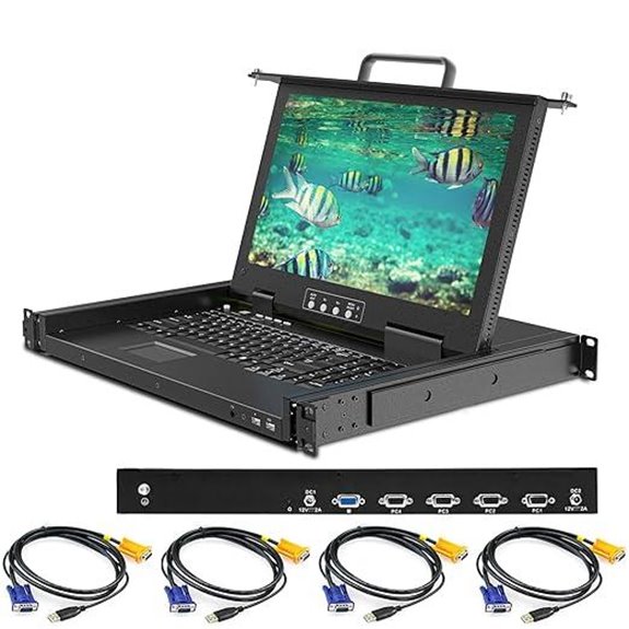 4-Port Rack Mount KVM Console with 15.6 Monitor