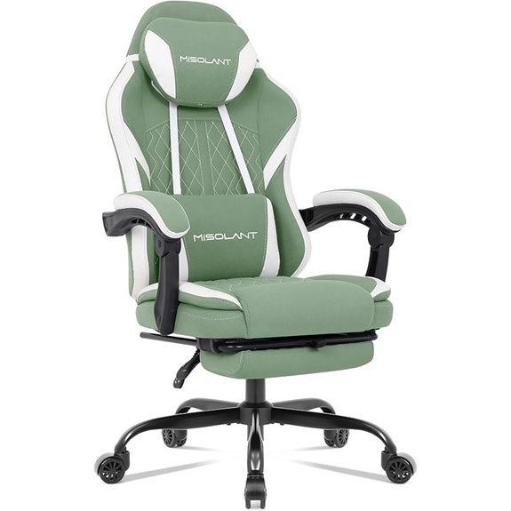 Misolant Gaming Chair with Footrest and Massage Lumbar