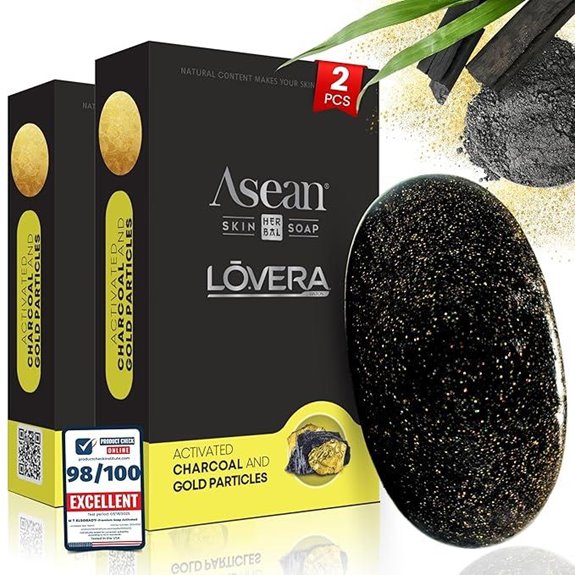 Premium African Black Soap with Charcoal Gold & Vitamin C