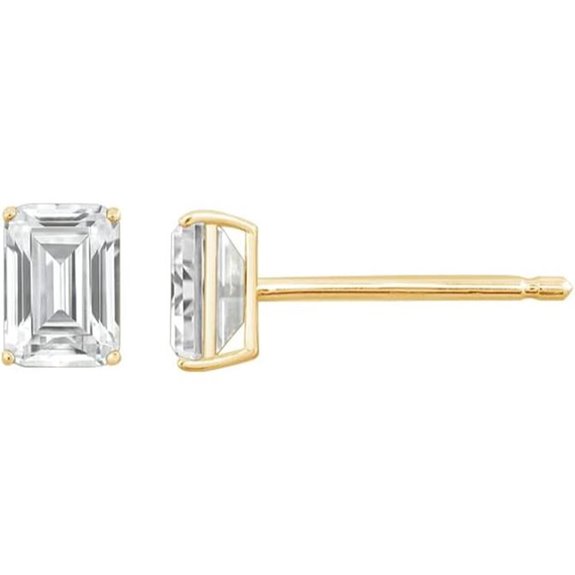 DiamondBliss Gold Stud Earrings with Cubic Zirconia